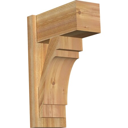 Ekena Millwork Merced Block Rough Sawn Outlooker, Western Red Cedar, 8"W x 16"D x 24"H OUT08X16X24MRC05RWR